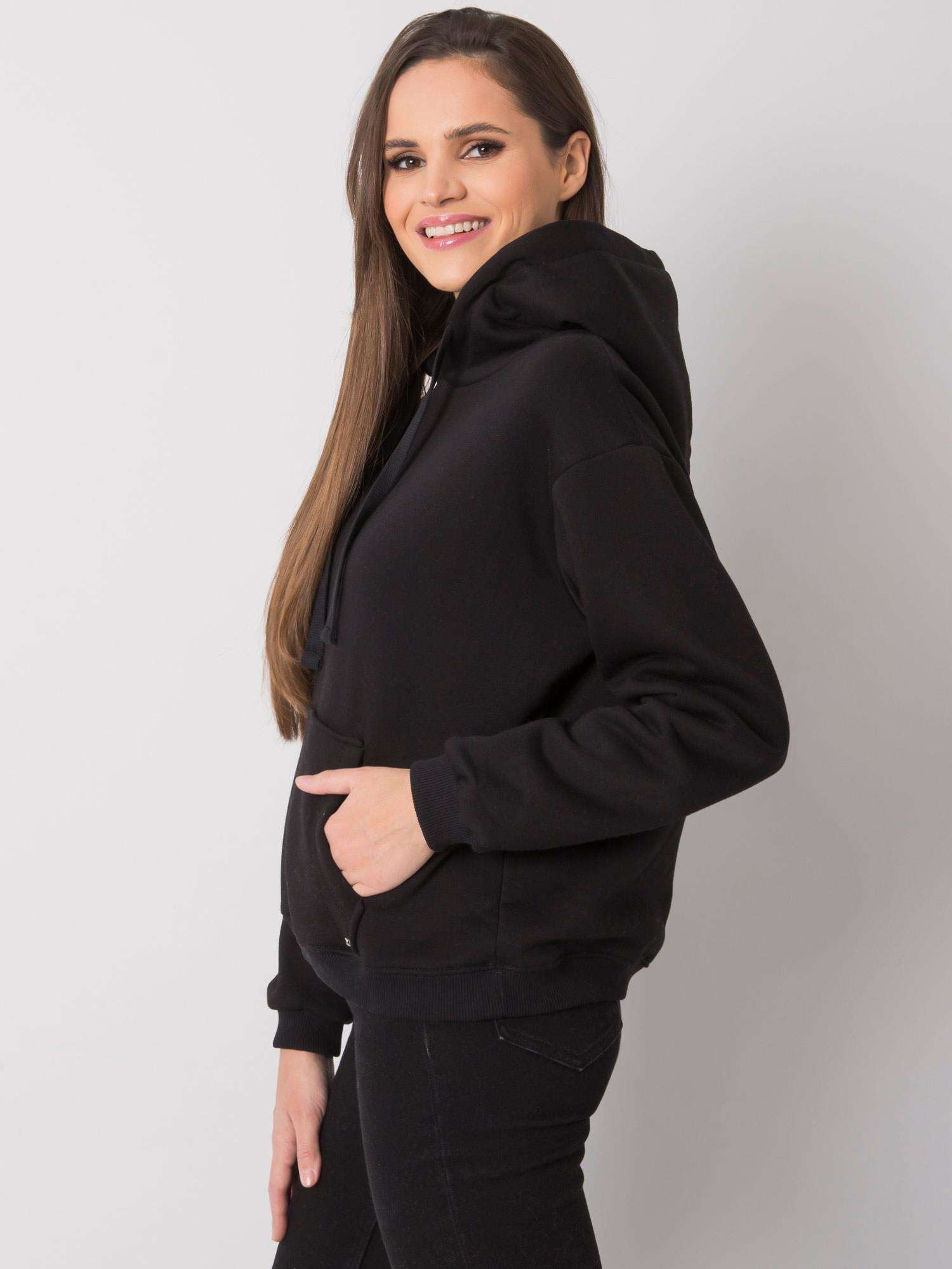 Czarna bluza kangurka basic