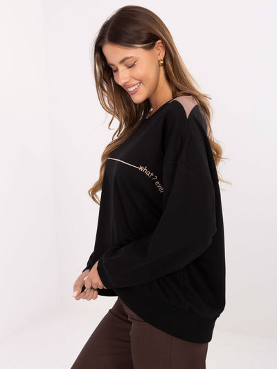 Czarna damska bluza oversize bez kaptura