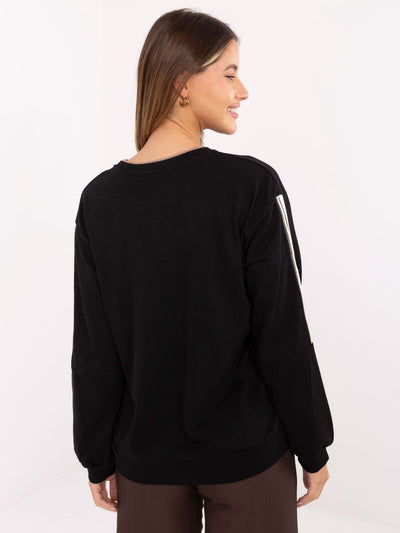 Czarna damska bluza oversize z napisem