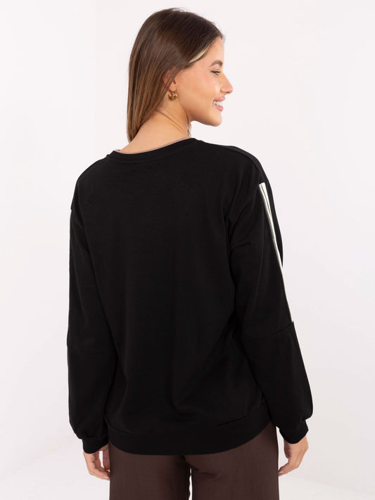 Czarna damska bluza oversize z napisem