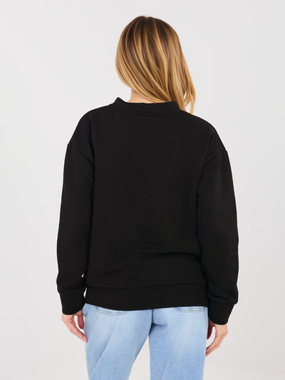 Czarna damska bluza oversize bez kaptura