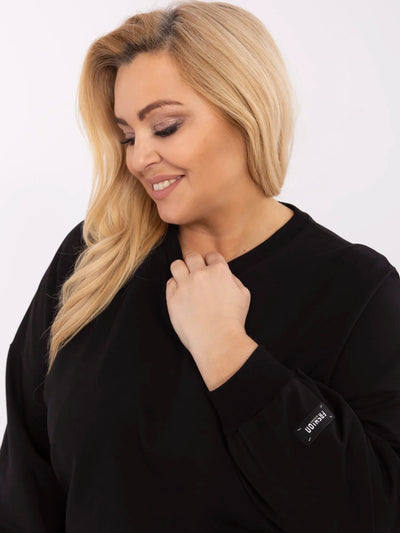 Czarna damska bluza plus size ze ściągaczami
