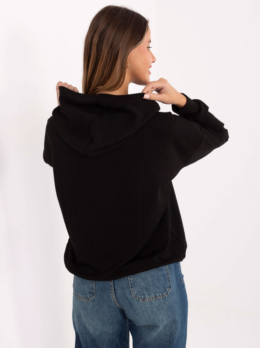 Czarna damska bluza oversize z kapturem