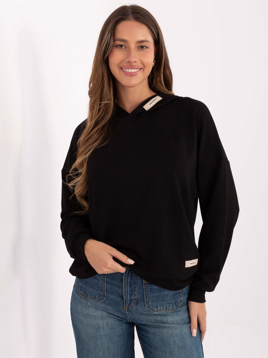 Czarna damska bluza oversize z kapturem