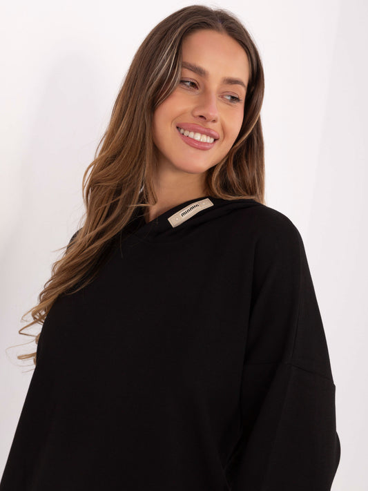 Czarna damska bluza oversize z kapturem
