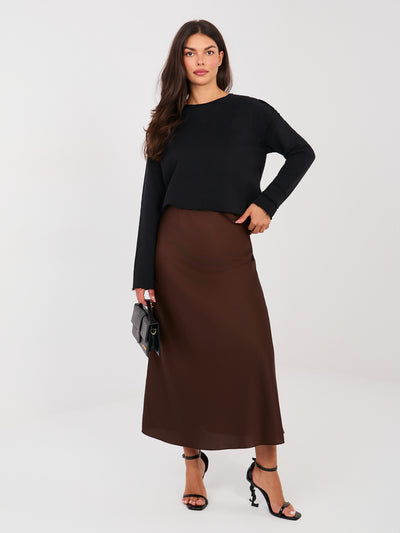 NATURAL SIDE Czarna bluza z ozdobnymi szwami