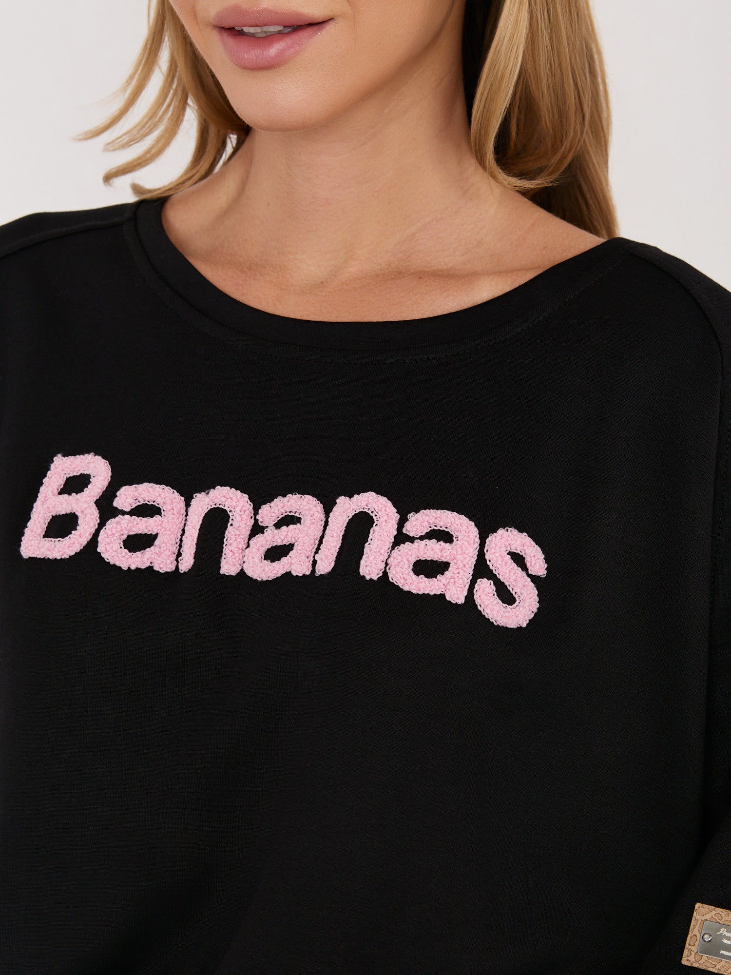 RUE PARIS Czarna bluza oversize bez kaptura