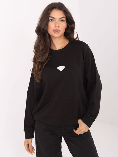 RUE PARIS Czarna bluza o kroju nietoperza
