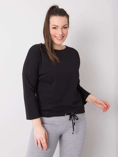 Czarna bluzka plus size z bawełny