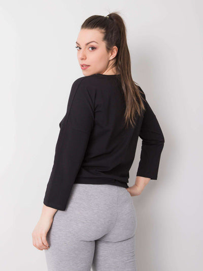 Czarna bluzka plus size z bawełny