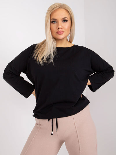 Czarna bluzka plus size z bawełny
