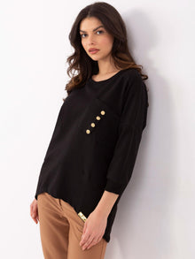 Czarna asymetryczna bluzka oversize