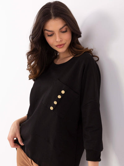 Czarna asymetryczna bluzka oversize