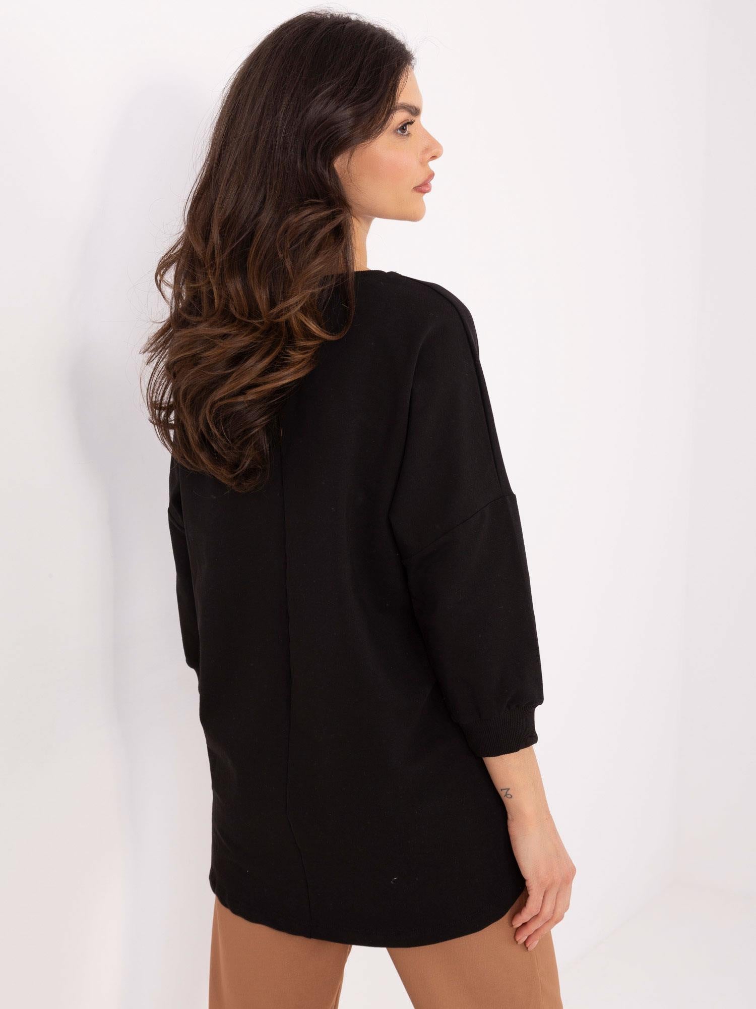 Czarna asymetryczna bluzka oversize