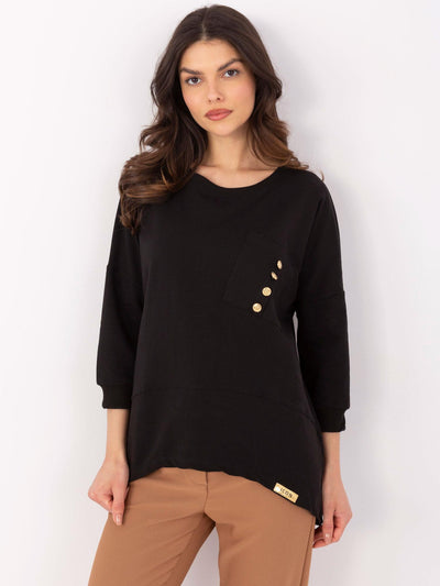 Czarna asymetryczna bluzka oversize