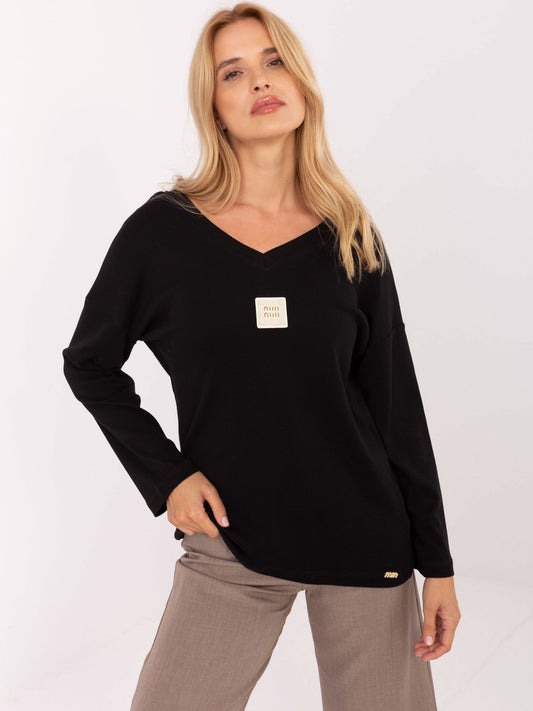 Czarna casualowa bluzka oversize