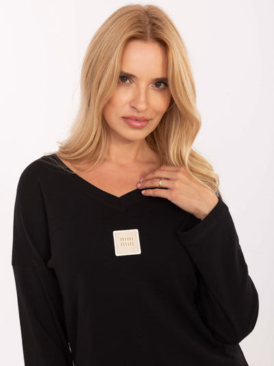 Czarna casualowa bluzka oversize