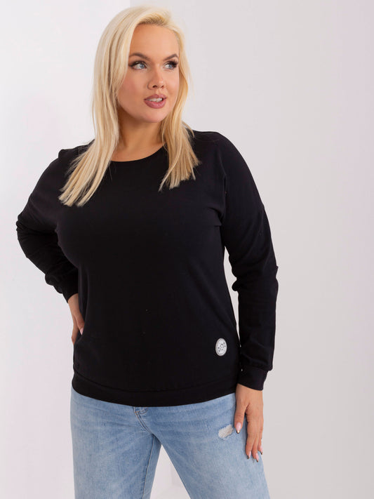 Czarna bawełniana bluzka plus size
