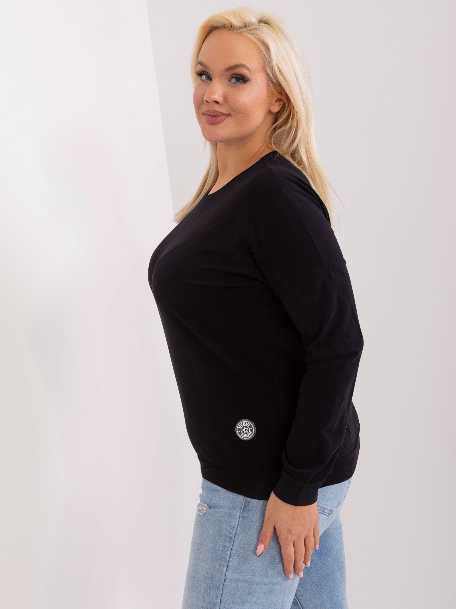 Czarna bawełniana bluzka plus size