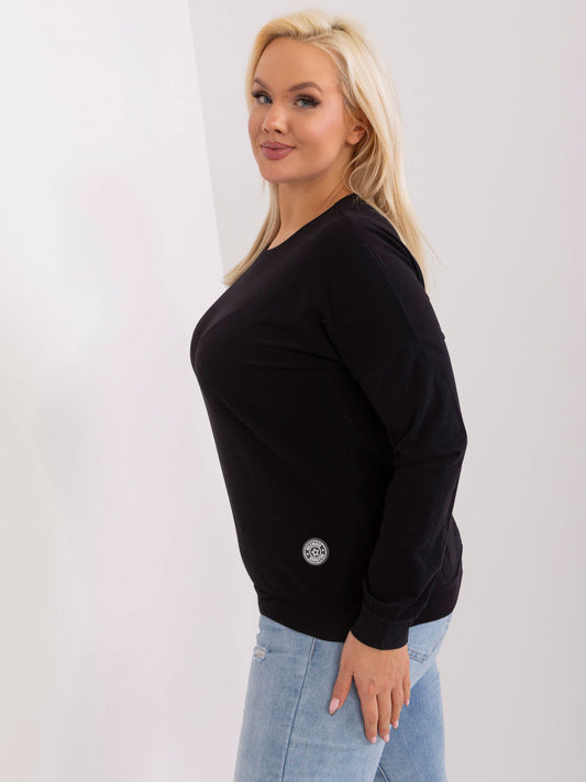 Czarna bawełniana bluzka plus size