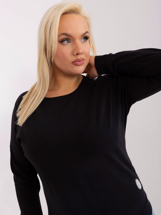 Czarna bawełniana bluzka plus size