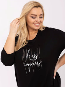 Czarna damska bluzka plus size z wiskozy