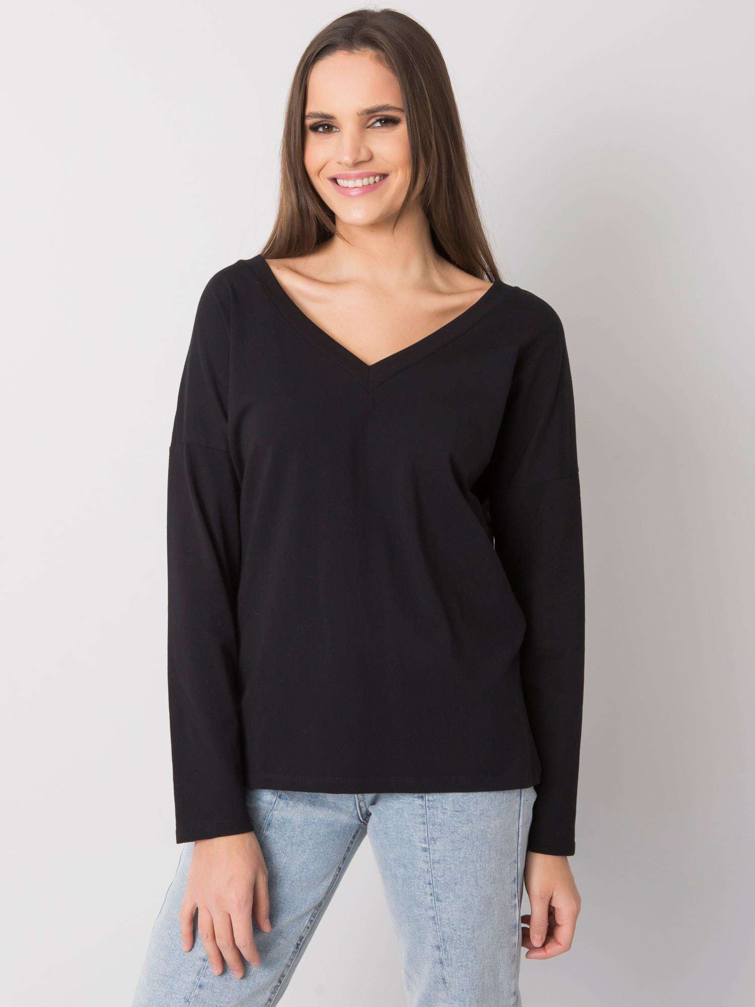RUE PARIS Czarny longsleeve damski