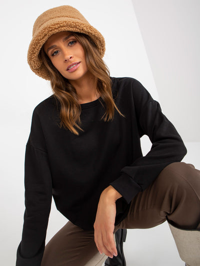 Czarna długa bluza basic z kieszeniami