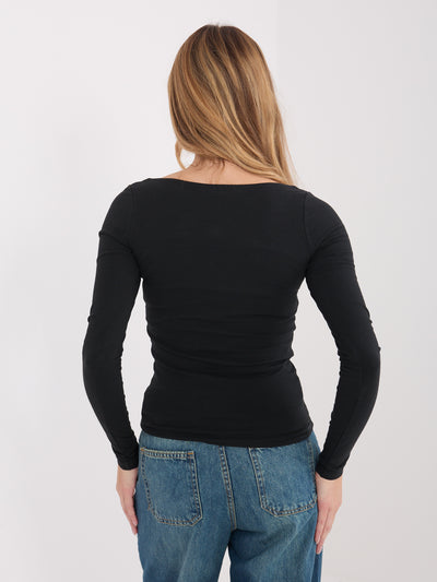 Czarna bawełniana bluzka basic