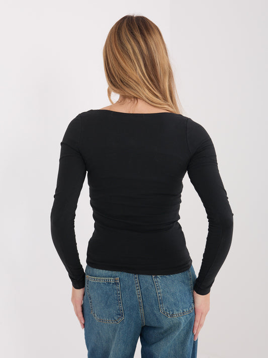 Czarna bawełniana bluzka basic