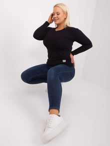 Czarna bluzka plus size z długim rękawem
