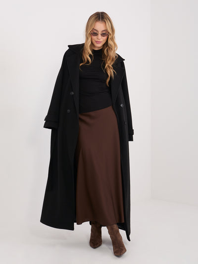 Czarna damska bluzka longsleeve z półgolfem
