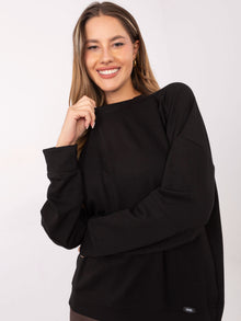 Czarna damska bluza w jednolitym kolorze