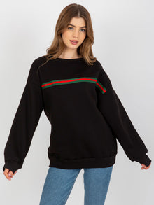 Czarna dresowa bluza bez kaptura o kroju oversize