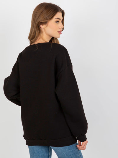 Czarna dresowa bluza bez kaptura o kroju oversize