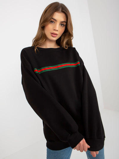 Czarna dresowa bluza bez kaptura o kroju oversize