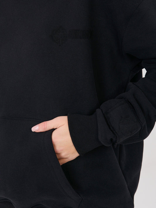 NATURAL SIDE Czarna bluza oversize z kapturem