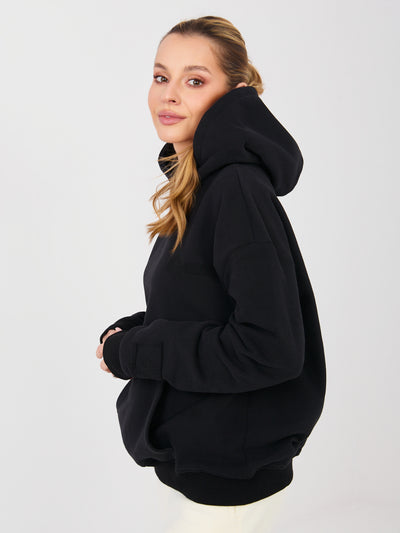 NATURAL SIDE Czarna bluza oversize z kapturem