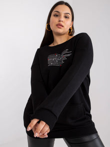 Czarna bluza plus size z napisami
