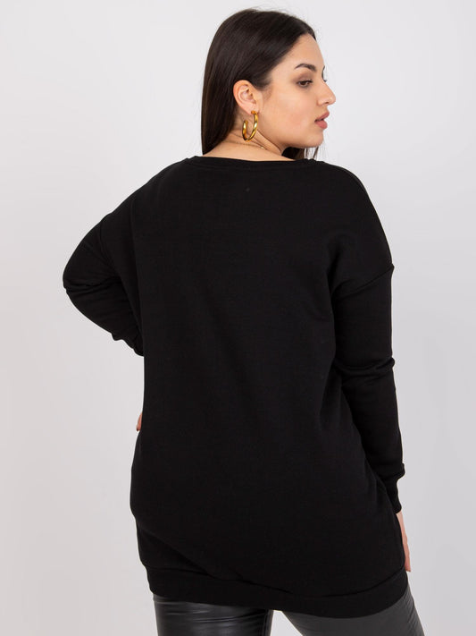 Czarna bluza plus size z napisami