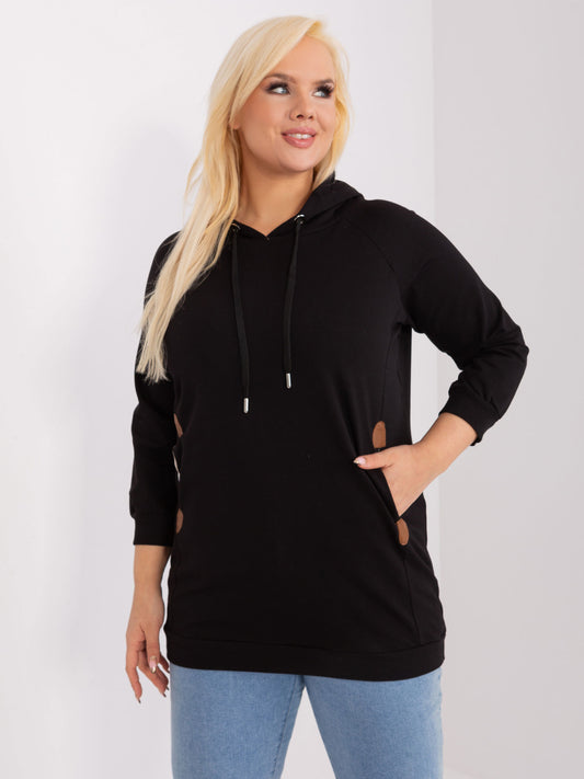 Czarna dresowa bluza plus size z podszewką