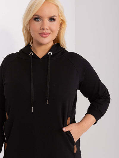 Czarna dresowa bluza plus size z podszewką