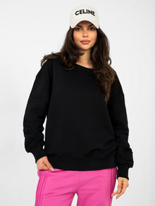 NATURAL SIDE  Czarna dresowa bluza z haftem