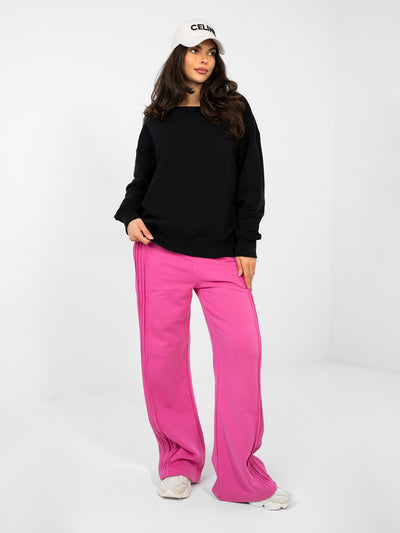 NATURAL SIDE  Czarna dresowa bluza z haftem