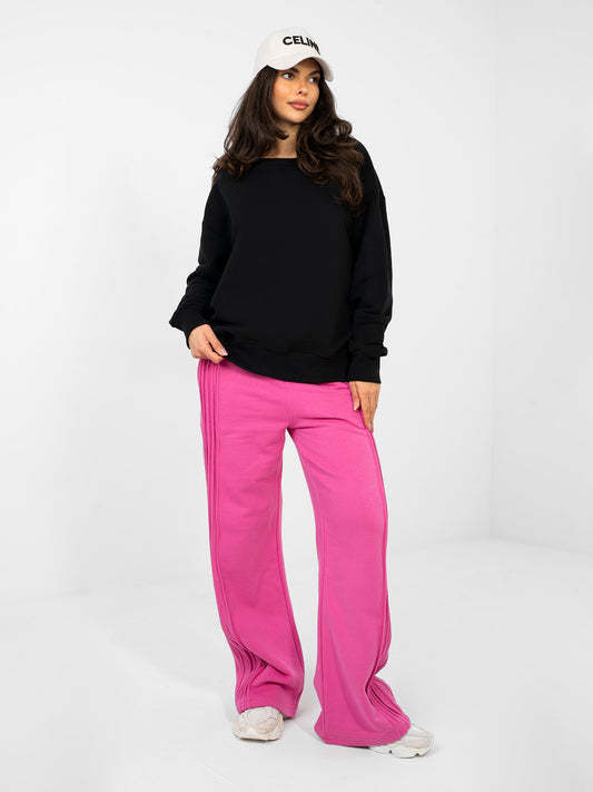 NATURAL SIDE  Czarna dresowa bluza z haftem