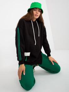 Czarna dresowa bluza z kapturem oversize