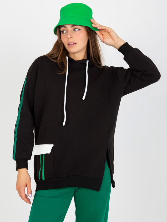 Czarna dresowa bluza z kapturem oversize
