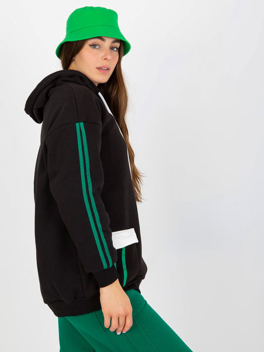 Czarna dresowa bluza z kapturem oversize