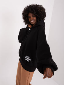 Czarna dresowa bluza oversize z kapturem