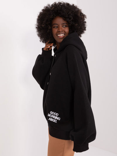 Czarna dresowa bluza oversize z kapturem